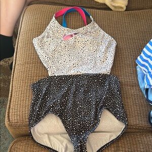 Nike Kids Swim One Piece Black and White